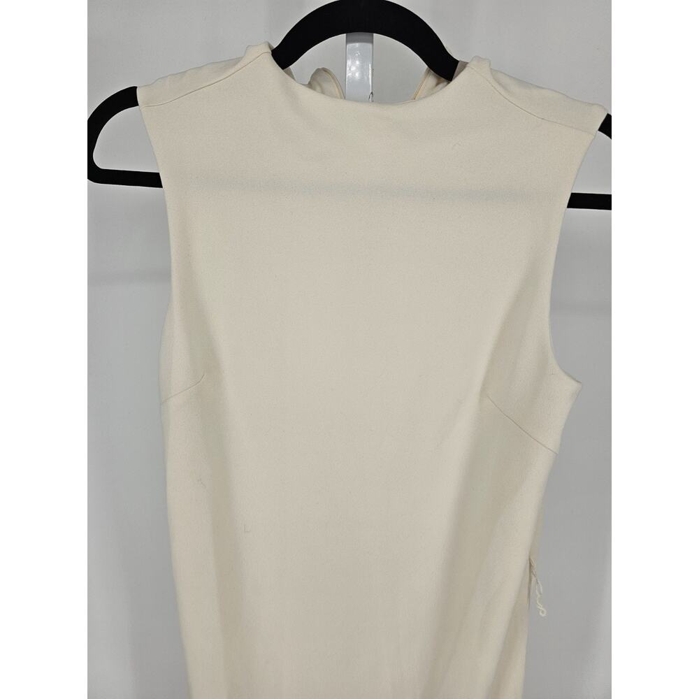 H&M Womens Sz XS Sleeveless Knee Length Sheath Dress Cream Ivory - Picture 2 of 4